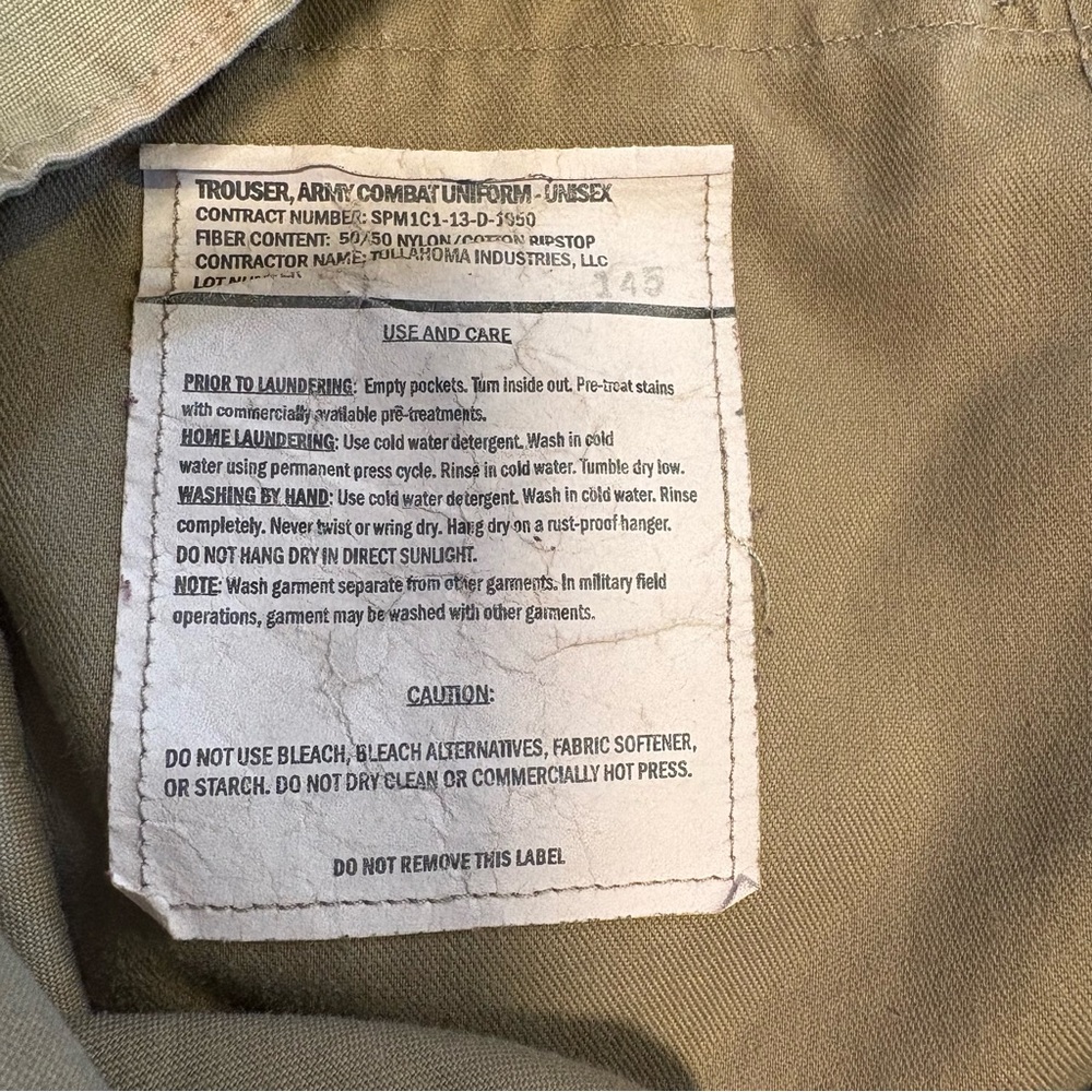 U.S. Army Combat Pants Green Ripstop 34x31 Women’s 14–16 Tullahoma ACU - Picture 9 of 9